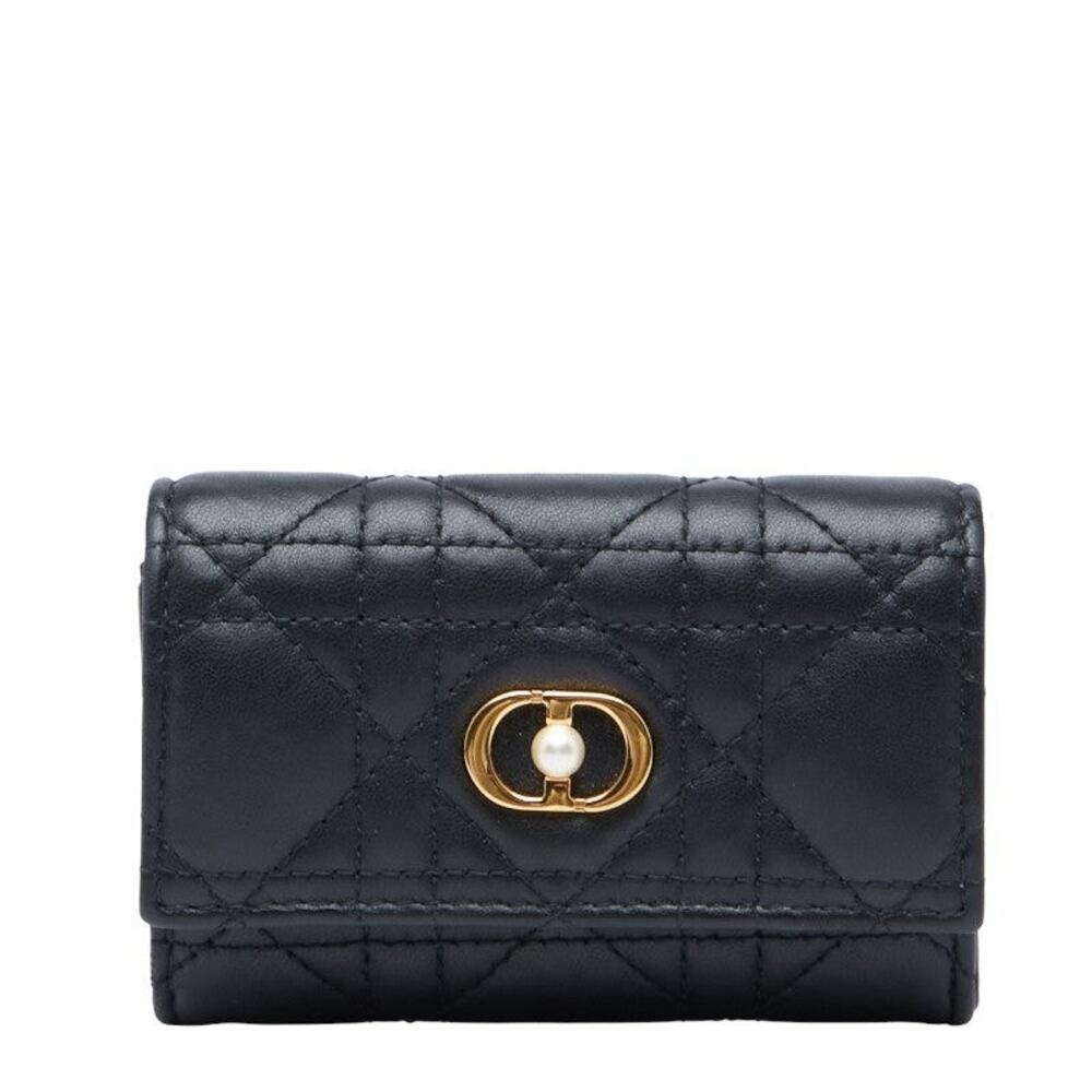 Dior Cannage Lambskin Jolie Glycine Bifold Wallet Black